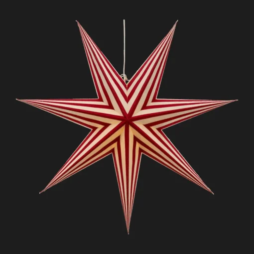 Bare Adventsstern weiß-rot gestreift