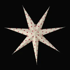 Bare Adventsstern weiß-rote Punkte