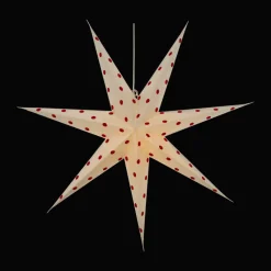 Bare Adventsstern weiß-rote Punkte