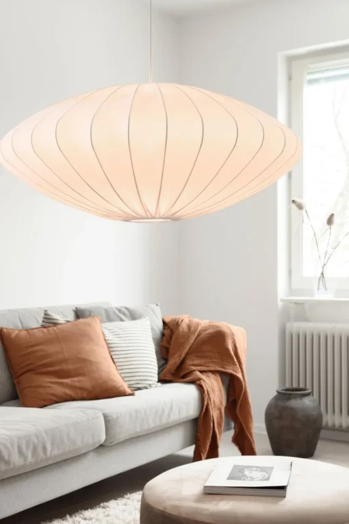 Ellipse Lampenschirm 80cm Baumwolle
