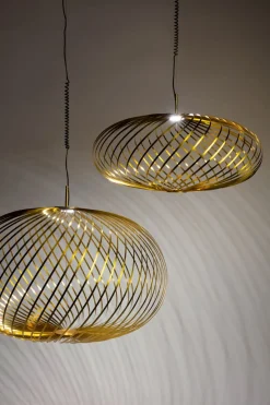 Spring pendelleuchte LED brass